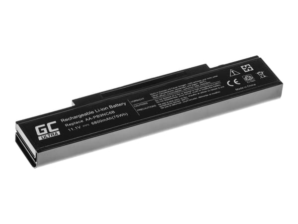 Green Cell ULTRA - Batteri til bærbar PC (tilsvarer: Samsung AA-PB9NC6B, Samsung AA-PB9NS6B) - litiumion - 6-cellers - 6800 mAh - svart - for Samsung