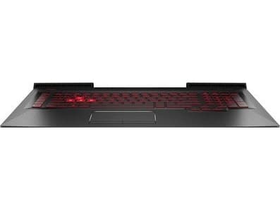 HP 931690-A41, Underhölje + tangentbord, Belgiskt, Tangentbord med bakgrundsbelysning, HP, OMEN 17-an