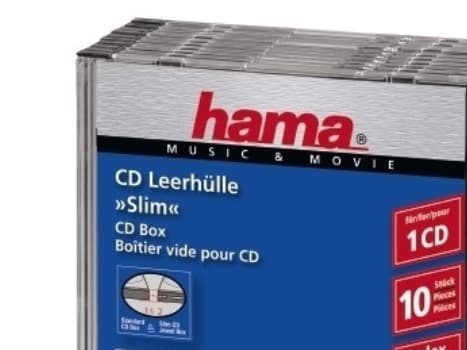 Hama - Tynn CD-oppbevaringseske - kapasitet: 1 CD - transparent svart (en pakke 10)
