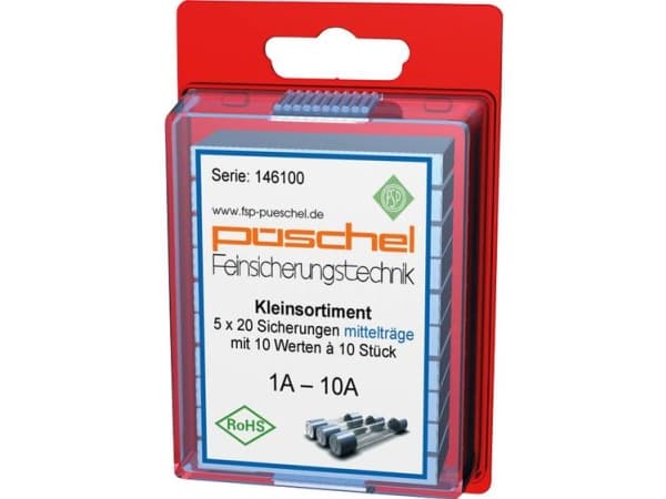 Püschel SORTI02MB Sulake (Ø x L) 5 mm x 20 mm 1 A, 1.25 A, 1.6 A, 2 A, 2.5 A, 3.15 A, 4 A, 5 A, 6.3 A, 10 A Keskihidas -mT- Sisältö 100 kpl