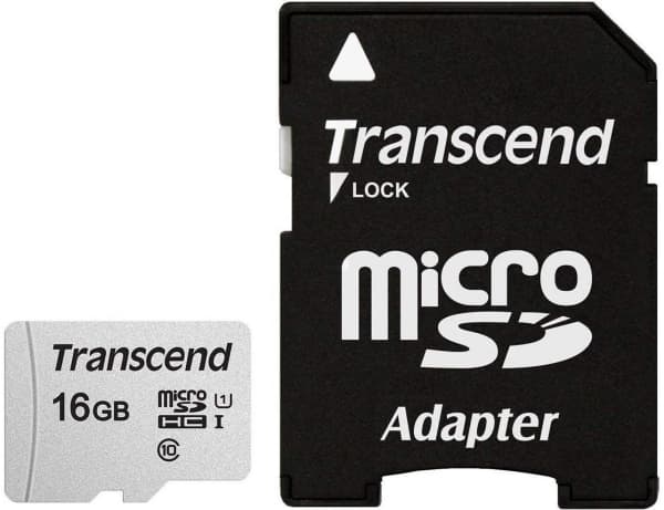 Transcend 300S - Flash-minneskort (adapter inkluderad) - 16 GB - UHS-I U1 / Class10 - microSDHC UHS-I