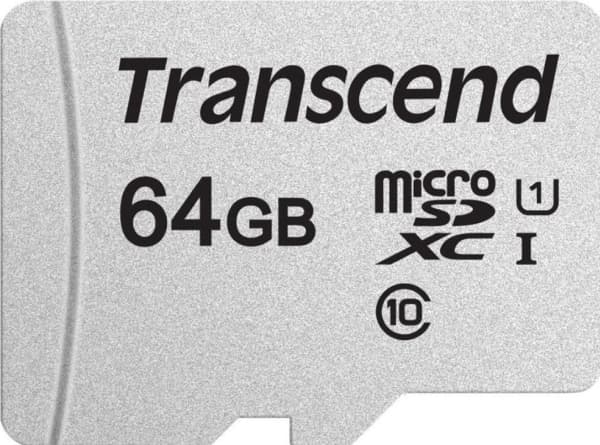 Transcend 300S - Flashminnekort (adapter inkludert) - 64 GB - UHS-I U1 / Class10 - microSDXC UHS-I