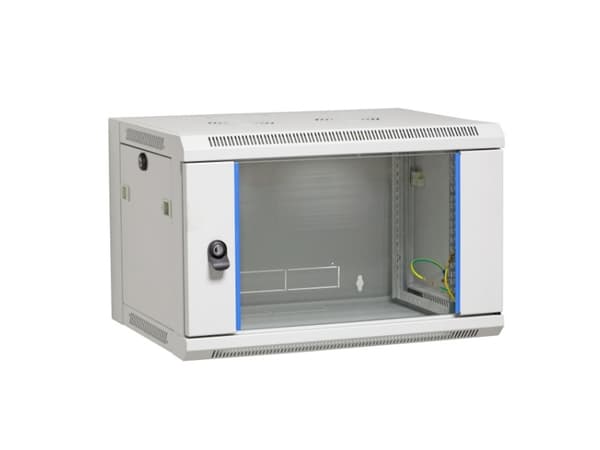 EFB Elektronik 691706FGR.1, Veggmonterbar hylle, 6U, 60 kg, Nøkkellås, Grå