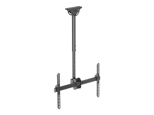 TECHly - Monteringssats (takmontering, monteringskonsol, teleskoppåle) - för platt panel - stål - svart - skärmstorlek: 37"-70" - takmonterbar Svart