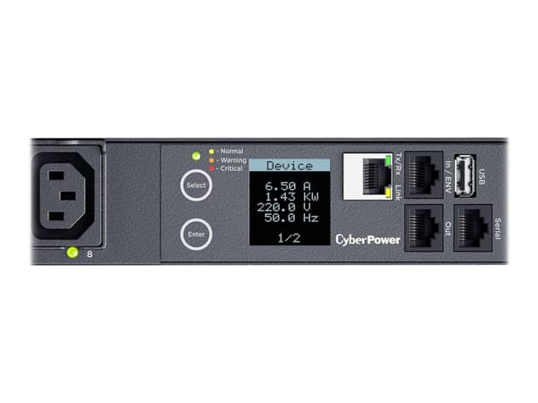 CyberPower Switched Series PDU41005 - Strømfordelerenhet (kan monteres i rack) - AC 100-240 V - enkeltfase - Ethernet, serial - inngang: IEC 60320 C2