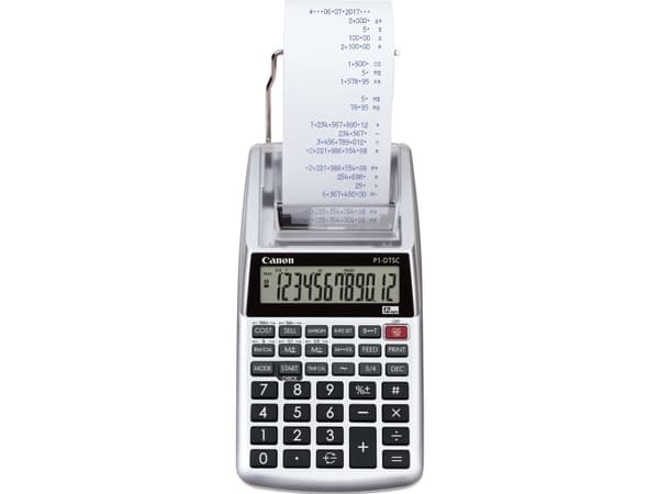 Canon P1-DTSC II - Utskriftskalkulator - LCD - 12 sifre - batteri - sølv