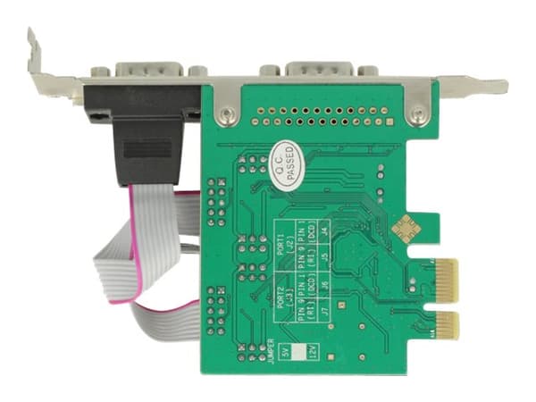 Delock PCI Express Card > 2 x Serial RS-232 High Speed 921K with Voltage supply - Seriell adapter - PCIe 2.0 - RS-232 x 2