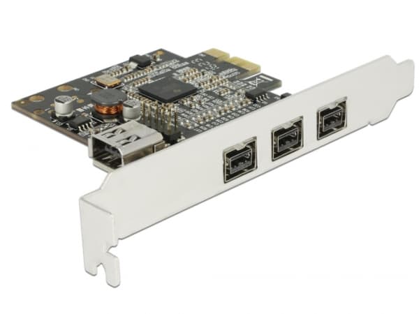DeLock PCI Express-kort > 3 x ekstern FireWire B + 1 x intern FireWire A - FireWire-adapter - PCIe - FireWire 800