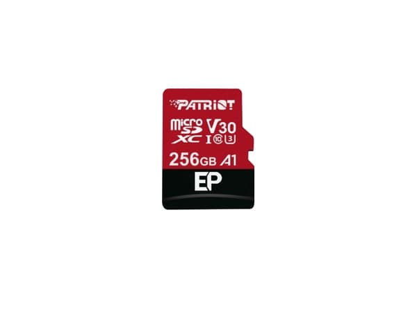 Patriot EP Series - Flash-minneskort (microSDXC till SD-adapter inkluderad) - 256 GB - A1 / Video Class V30 / UHS-I U3 / Class10 - mikroSDXC UHS-I