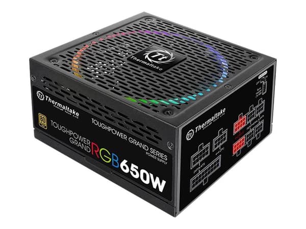 Thermaltake ToughPower Grand TPG-650AH3FSGR - RGB Sync Edition - nätaggregat (intern) - ATX12V 2.4/ EPS12V 2.92 - 80 PLUS Gold - AC 100-240 V - 650 W