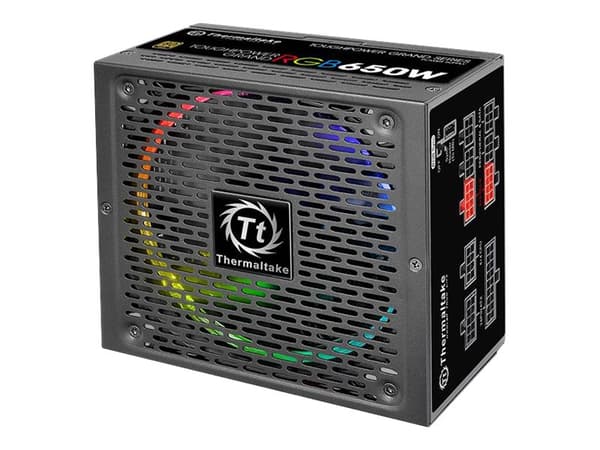 Thermaltake ToughPower Grand TPG-650AH3FSGR - RGB Sync Edition - nätaggregat (intern) - ATX12V 2.4/ EPS12V 2.92 - 80 PLUS Gold - AC 100-240 V - 650 W Svart