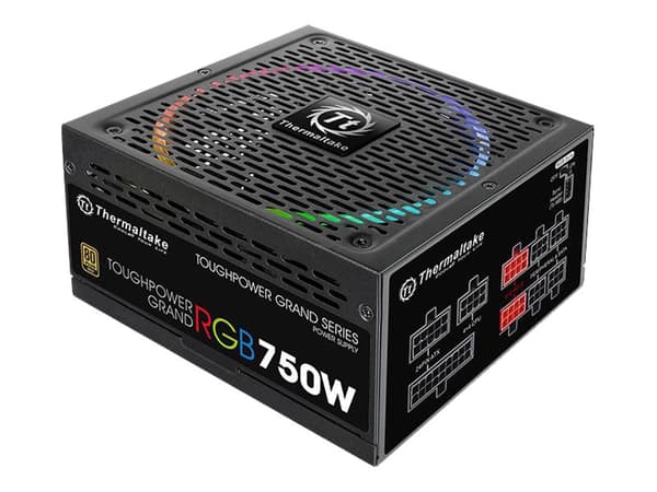 Thermaltake ToughPower Grand TPG-750AH3FSGR - RGB Sync Edition - strømforsyning (intern) - ATX12V 2.4/ EPS12V 2.92 - 80 PLUS Gold - AC 100-240 V - 75