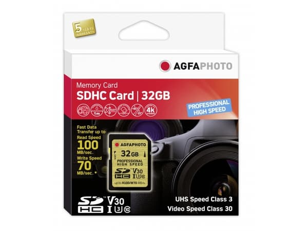 AgfaPhoto 10605 32GB SDHC Class 10 UHS-I 100MB/s 70MB/s