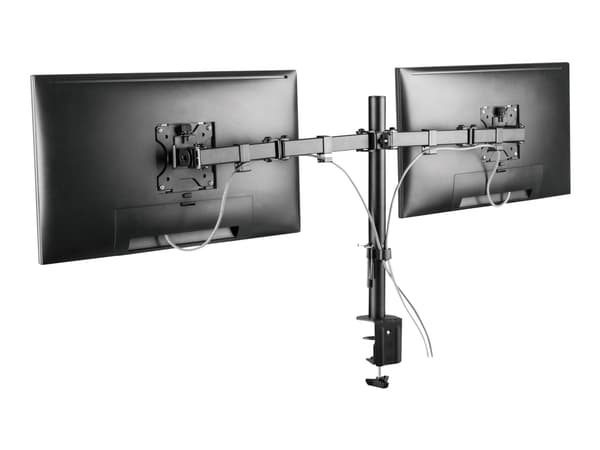 DELTACO GAMING GAM-040 - Monteringssett - for 2 skjermer - stål - svart - skjermstørrelse: 13"-32" - skrivebordsmonterbar