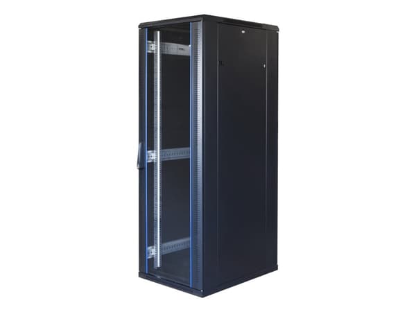 19" koblingsskap TOTEN, System G, 37U, 600x800, glassdør, perforert dør bak, inntil 800kg, sort / G6.6837.9001 / 19-G6837GM