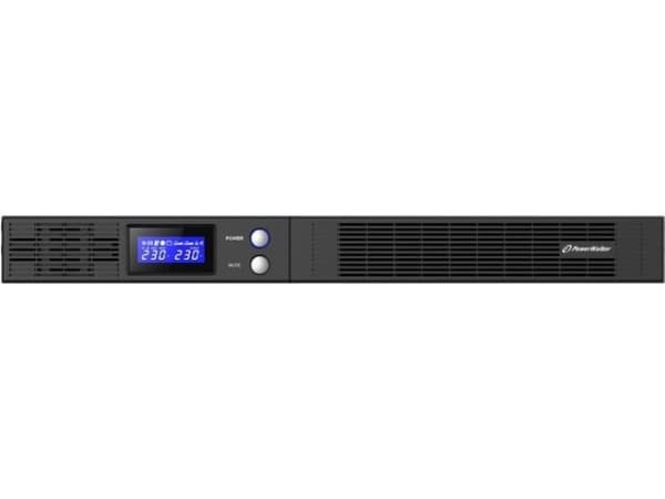 PowerWalker VI 1500 R1U - UPS (kan monteres i rack) - AC 230 V - 900 watt - 1500 VA - 9 Ah - USB, RS-232 - utgangskontakter: 4 - 1U