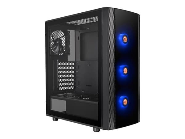 Thermaltake Versa J25 - Tempered Glass RGB Edition - tower - ATX - genomskinlig sidopanel (härdat glas) - ingen strömförsörjning (PS/2) - svart - USB