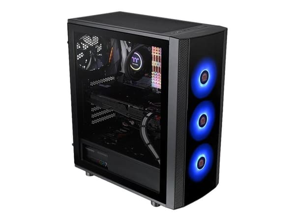 Thermaltake Versa J25 - Tempered Glass RGB Edition - tower - ATX - genomskinlig sidopanel (härdat glas) - ingen strömförsörjning (PS/2) - svart - USB