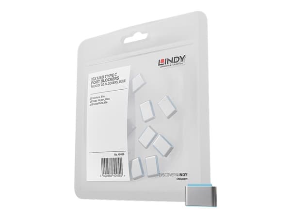 Lindy - USB-C-portblockare - blå (paket om 10)