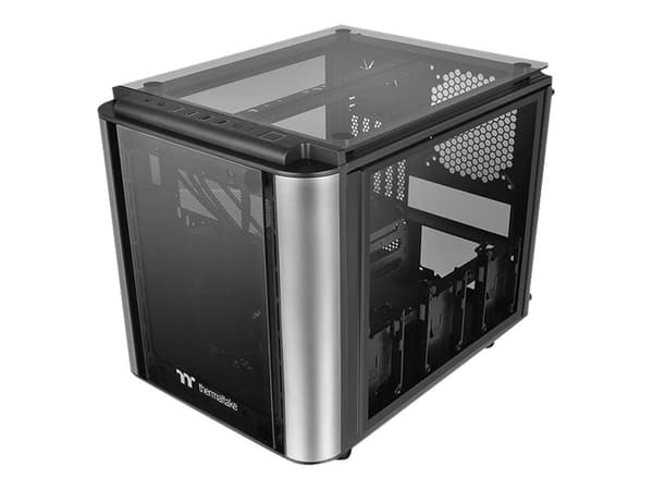 Thermaltake Level 20 VT - Tower - micro ATX - genomskinlig sidopanel (härdat glas) - ingen strömförsörjning (PS/2) - svart - USB/ljud Svart, Silver