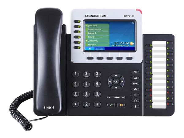 Grandstream GXP2160 Enterprise IP-telefon - VoIP-telefon - 5-veis opkaldskapasitet - SIP, RTCP, RTP, SRTP - 6 linier
