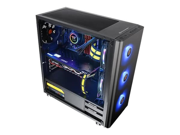 Thermaltake V Series V200 TG RGB - Tempered Glass RGB Edition - tower - ATX - genomskinlig sidopanel (härdat glas) - ingen strömförsörjning (PS/2) -