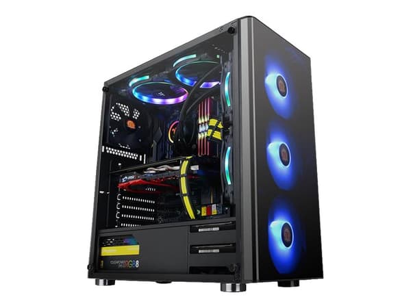 Thermaltake V Series V200 TG RGB - Tempered Glass RGB Edition - tower - ATX - genomskinlig sidopanel (härdat glas) - ingen strömförsörjning (PS/2) -