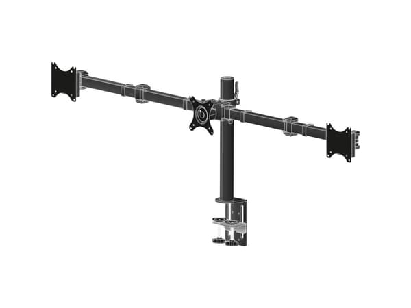Iiyama DS1003C-B1 - Stativ - justerbar arm - for 3 skjermer - svart - skjermstørrelse: 10"-27" - skrivebordsstativ