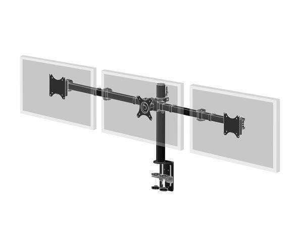 Iiyama DS1003C-B1 - Stativ - justerbar arm - for 3 skjermer - svart - skjermstørrelse: 10"-27" - skrivebordsstativ