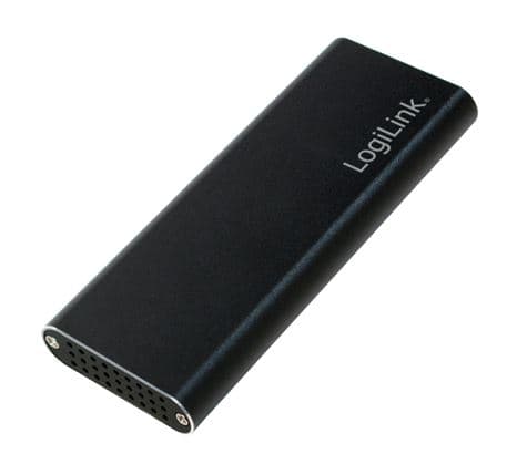 LogiLink UA0314, SSD-kotelo, M.2, SATA, 10 Gbit/s, USB-liitettävyys, Musta