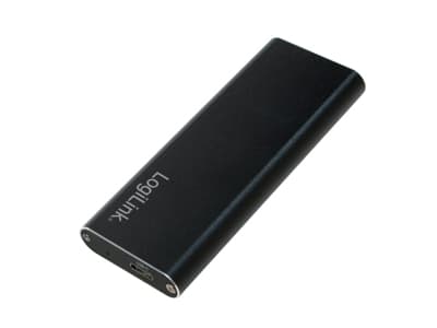 LogiLink UA0314, SSD-kotelo, M.2, SATA, 10 Gbit/s, USB-liitettävyys, Musta