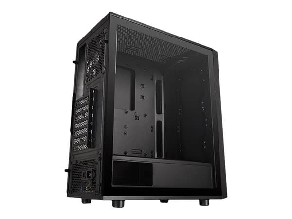 Thermaltake Versa J25 - Tempered Glass Edition - tower - ATX - genomskinlig sidopanel (härdat glas) - ingen strömförsörjning (PS/2) - svart - USB/lju