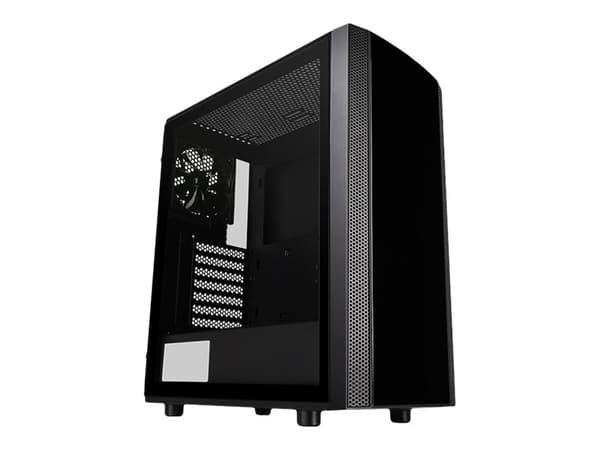Thermaltake Versa J25 - Tempered Glass Edition - tower - ATX - genomskinlig sidopanel (härdat glas) - ingen strömförsörjning (PS/2) - svart - USB/lju