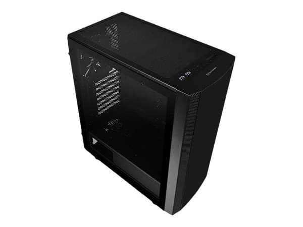 Thermaltake Versa J25 - Tempered Glass Edition - tower - ATX - genomskinlig sidopanel (härdat glas) - ingen strömförsörjning (PS/2) - svart - USB/lju Svart