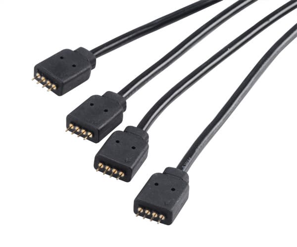 Akasa AK-CBLD04-50BK - RGB LED splitter - 4-pinners adresserbar RGB LED-kontakt (hun) til 4-pinners adresserbar RGB LED-kontakt (hann) - 50 cm