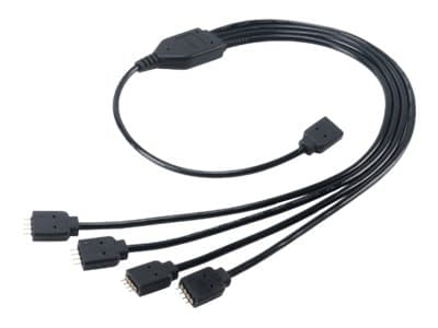 Akasa AK-CBLD04-50BK - RGB LED splitter - 4-pinners adresserbar RGB LED-kontakt (hun) til 4-pinners adresserbar RGB LED-kontakt (hann) - 50 cm
