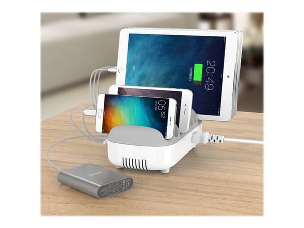 Compulocks 10 Ports USB Charging Dock Station With EU Plug - Ladestasjon - 120 watt - 2.4 A - 10 utgangskontakter (USB)