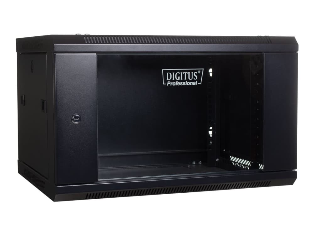 DIGITUS Professional DN-WU19 06U/450/B - Skåp - väggmonterbart - svart, RAL 9004 - 6U - 19"