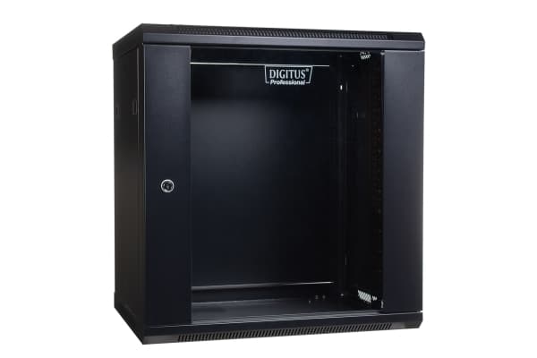 DIGITUS Professional DN-WU19 12U/450/B - Skåp - väggmontering - svart, RAL 9004 - 12U - 19"