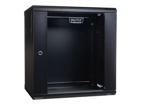 DIGITUS Professional DN-WU19 12U/450/B - Skåp - väggmontering - svart, RAL 9004 - 12U - 19"