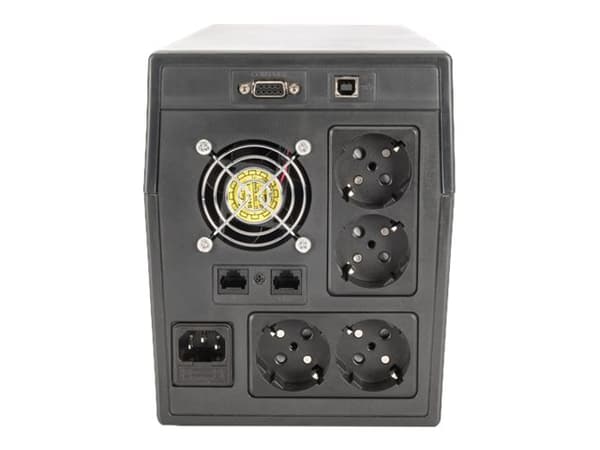 DIGITUS Professional DN-170075 - UPS - AC 230 V - 900 Watt - 1500 VA - 9 At - USB, RS-232 - utgangskontakter: 4
