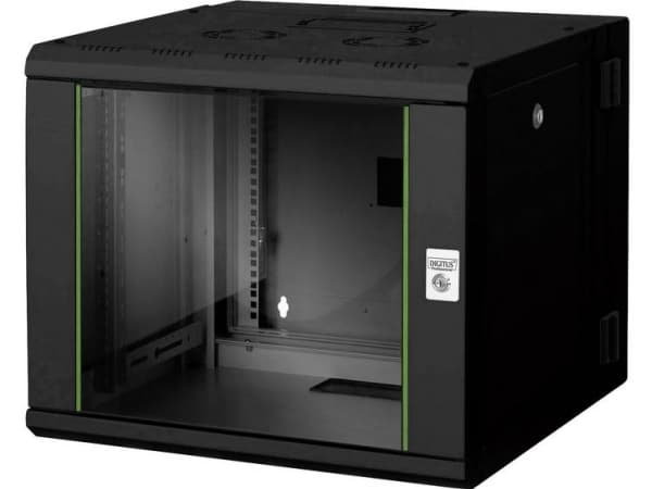 DIGITUS Professional Unique DN-19 09-U-3-SW - Rack skåp - väggmontering - svart, RAL 9005 - 9U - 19"
