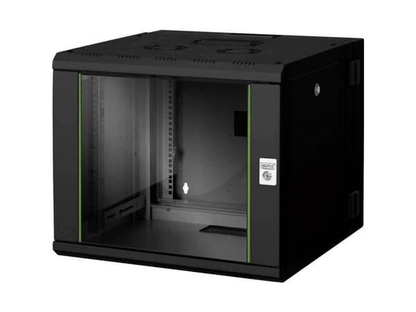 DIGITUS Professional Unique DN-19 09-U-3-SW - Rack skåp - väggmontering - svart, RAL 9005 - 9U - 19"