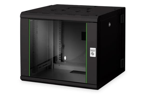 DIGITUS Professional Unique DN-19 09-U-3-SW - Rack skåp - väggmontering - svart, RAL 9005 - 9U - 19"