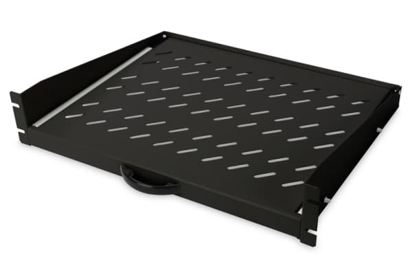 DIGITUS Professional DN-19-TRAY-2-450-SW Extendible - Hylla för rack - svart, RAL 9005 - 2U - 19" - för P/N: DN-31102-B