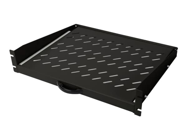 DIGITUS Professional DN-19-TRAY-2-450-SW Extendible - Hylla för rack - svart, RAL 9005 - 2U - 19" - för P/N: DN-31102-B