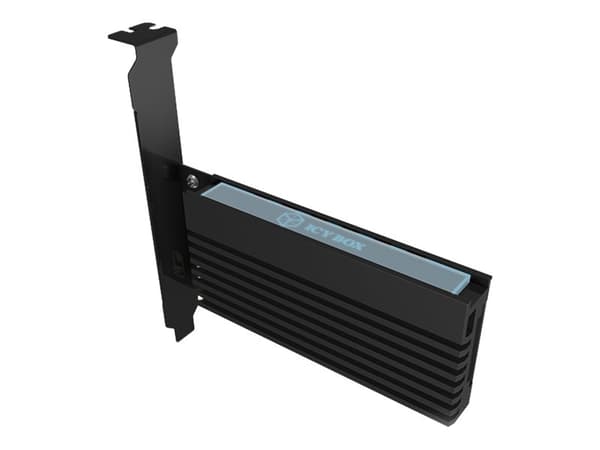 ICY BOX IB-PCI214M2-HSL, PCIe-Karte, 1x M.2 PCIe (NVMe) SSD zu PCIe 4.0 x4 über M-Key So POE udvidelseskort PCIe 3.0 x4 Svart