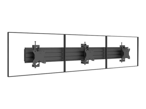 Multibrackets M Pro - Monteringskomponent (skjermmontering) - for LCD-skjerm - stål - svart - skinnemontering