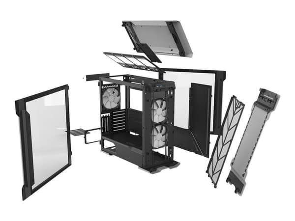 Phanteks Evolv X, Midi Tower, PC, Hopea, ATX, EATX, mikro ATX, Mini-ITX, Alumiini, Terästä, Karkaistu lasi, Pelaaminen