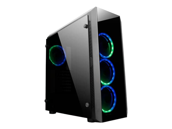 Chieftec Gamer Series SCORPION II - Tower - ATX - sidepanel med vindu (herdet glass) - ingen strømforsyning (ATX) - svart - USB/lyd